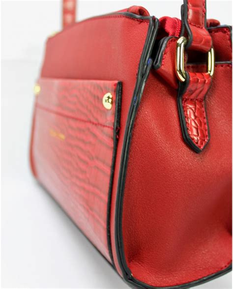 sac à main imitation croco rouge